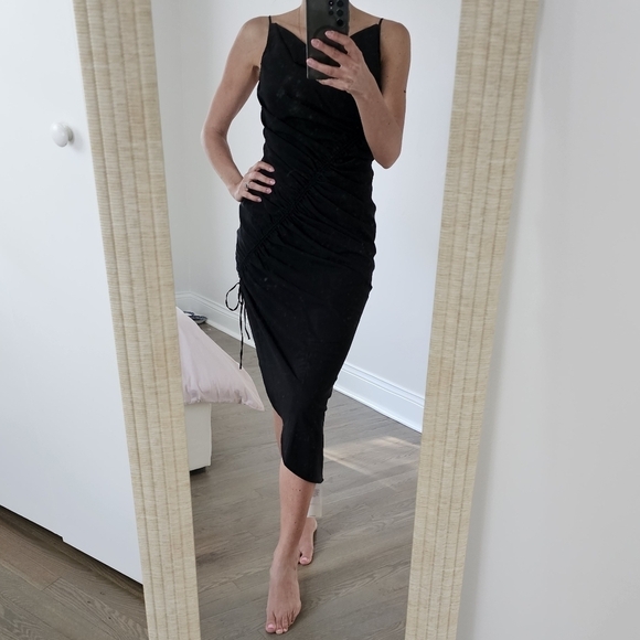 NEW Abercrombie and Fitch Black Ruched Dress - Picture 1 of 6